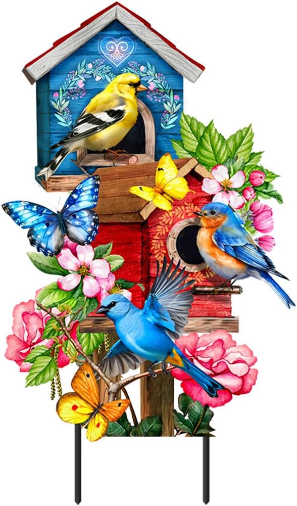 Briarwood Lane Floral Birdhouses Metal Art