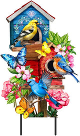Briarwood Lane Floral Birdhouses Metal Art