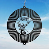 Personalized Elk Metal Wind Spinner, Custom Hanging Sculpture for Outdoor Display, Kinetic Wildlife Art, Rustic Cabin Decor (Elk Garden Wind Spinner)