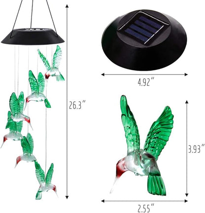 MorTime 2 Pack Wind Chime, Color Changing Mobile LED Solar Wind Chime Outdoor Mobile Hanging Patio Light, Porch, Deck, Garden Decor