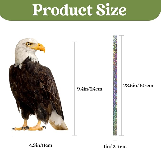 Fake Owls to Keep Squirrels Away from Outdoor 4PCS Flat Garden Owl Plastic Owl to Scare Pigeon Woodpecker for Balcony House Hanging Hawk with Reflective Tape for Outside Patio Yard Front Porch