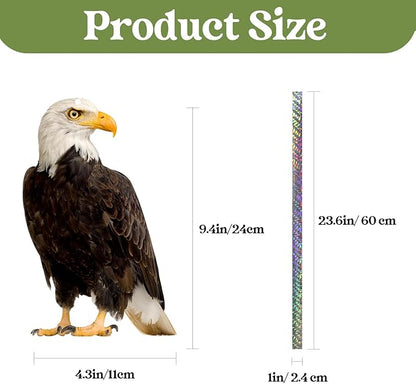 Fake Owls to Keep Squirrels Away from Outdoor 4PCS Flat Garden Owl Plastic Owl to Scare Pigeon Woodpecker for Balcony House Hanging Hawk with Reflective Tape for Outside Patio Yard Front Porch