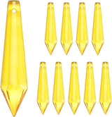 M METERXITY 10-Pack Crystal Icicle Prisms, 53mm/2.09 Inch Chandelier Pendant Maker Hanging Crystals Chandelier Prisms for Home/Windows/Garden/DIY Decoration[Golden Yellow]