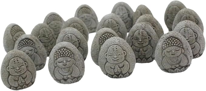 predolo 20Pcs Resin Stone Buddha Relief Statue Garden Decoration for Corridor, Study