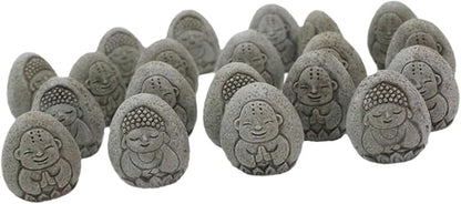 predolo 20Pcs Resin Stone Buddha Relief Statue Garden Decoration for Corridor, Study