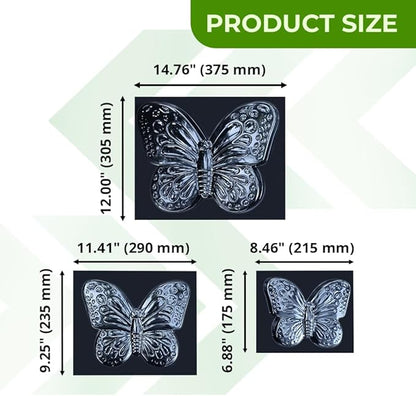 3 pcs Butterfly Stepping Stone Molds, Paving DIY Stepping Stone Mold - Casting Pathmaker Garden Pathmate Pavement Precast Concrete Molds and Forms Walkway