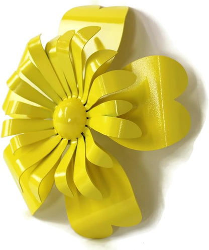 Metal Rustic and Colorful Flower Stakes Ranging from 9.5 to 36 Inches Tall (Sunflower Wall Hanger 14.5" Tall, Yellow)