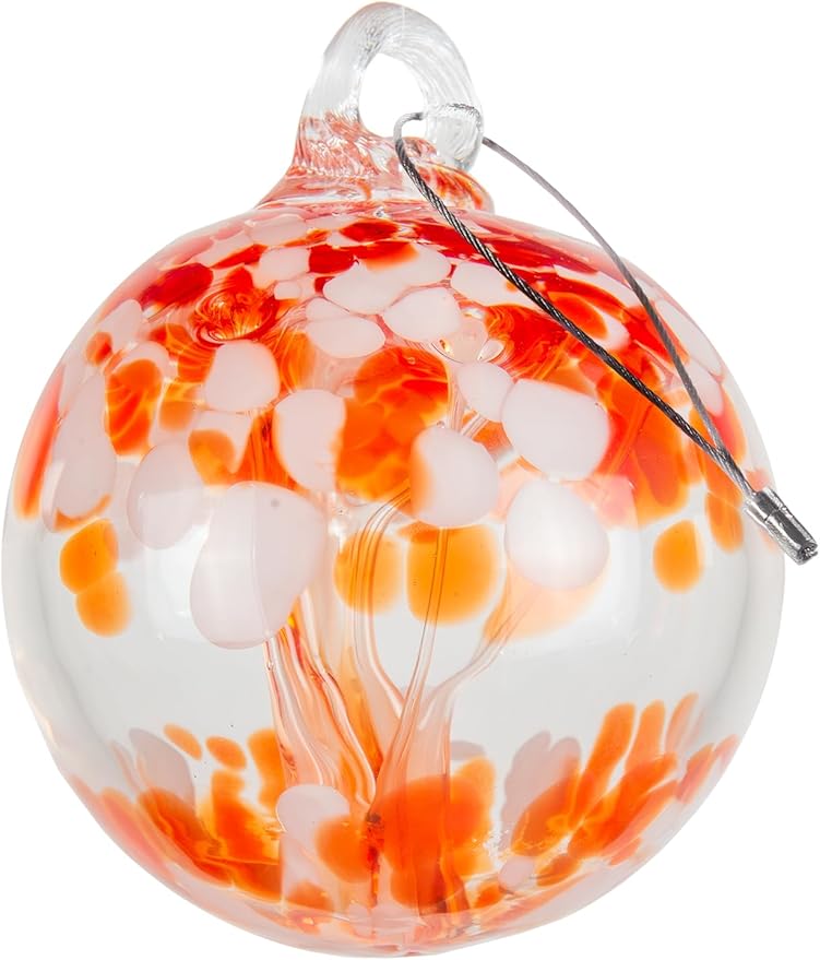 Dale Tiffany Hand Blown Glass, 3" Diameter Nova, Tree of Life Collection, Witch Globe Hanging Garden Indoor/Outdoor Decorative Ornament Gazing Ball