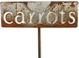 Classic Metal Garden Markers 19 Inches Tall (carrots, Naturally Rusted)