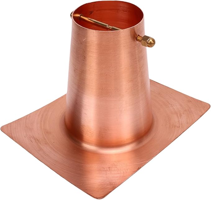 Jiawu Rain Chain Gutter Adapter, Copper Rain Chains for Gutters Easy Installation Pure Copper Construction, Chain Installation Adapter with Brass Fastener for Outdoor Gutters