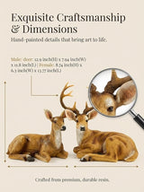 XTAPAN Doe & Buck Statue Figurines Deer Animal Sculpture Gift Home Decor,Office or Outdoor Garden Statue Woodland Decoration