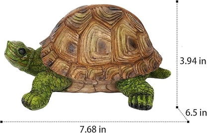 Garden Outdoor Turtle Statue, Resin Garden Sculptures Turtle Decor Realistic Tortoise Figurine for Outdoor Courtyard, Lawn Landscape, Pond,Festival and Birthday Gifts (Green-Left)