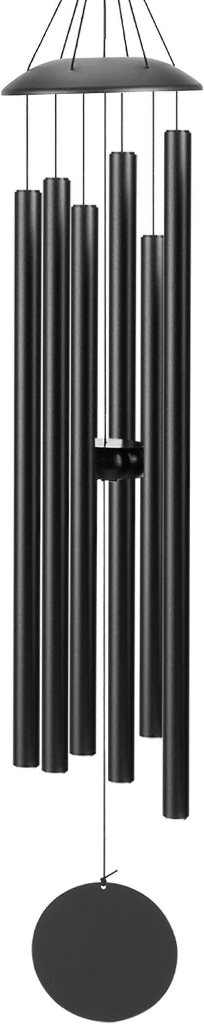 38" Large Aluminium Wind Chimes 38" with Deep Tone Sound, Coolest Metal Windchimes Outdoors with Pine Wood Striker, Unique Gift for Mom, Garden Decoration(38" Black Thick)