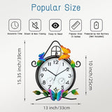 15'' Large Outdoor Clock, Wall Clock with Thermometer & Humidity Silent No-Ticking Outdoor Clocks Waterproof for Patio, Living Room, Kitchen