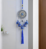 Creative Handmade Alloy Wind Chime Evil Eye Butterfly Sunflower Talisman Pendant Handmade Good Luck Charm, Car Kitchen Home Garden Patio Office (1pc Evil Eye)