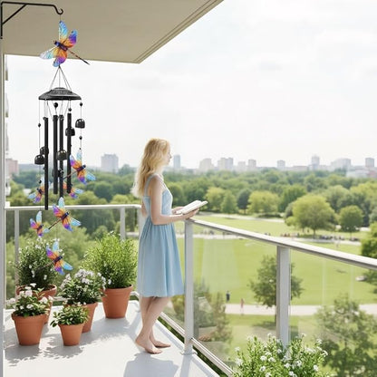 Wind Chimes for Outside,Metal Windchimes Outdoors,Wind Bells Hanging Decorate for Patio,Garden,Backyard or Porch,Gardening Gifts for Bird Lover,Women,Men/Mom, Birthday Party Decorations.(Butterfly)