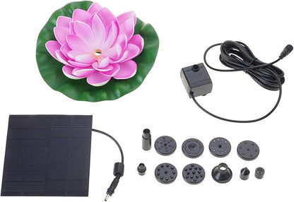 Solar Garden Fountain Water Lilies Designs Outdoor Bird Bath Accessories Suitable for Patios and Fish Pond Fish Pond Accessories