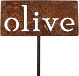 Classic Metal Garden Markers 19 Inches Tall (olive, Naturally Rusted)