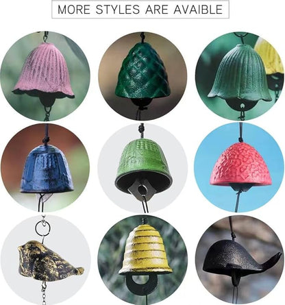 Japanese Bless Whale Small Wind Chimes Outdoor, Iwachu Cast Iron Lucky Temple Wind Bell Memorial and Sympathy Wind Chimes for Outside Good Luck for Garden, Patio, Balcony