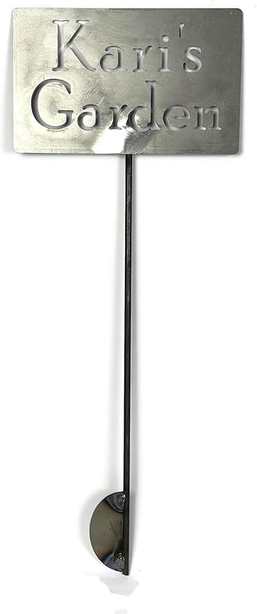 Classic Metal Garden Markers Clearance Items 20 to 33 Inches Tall (Raw Unfinished Steel, Kari's Garden)