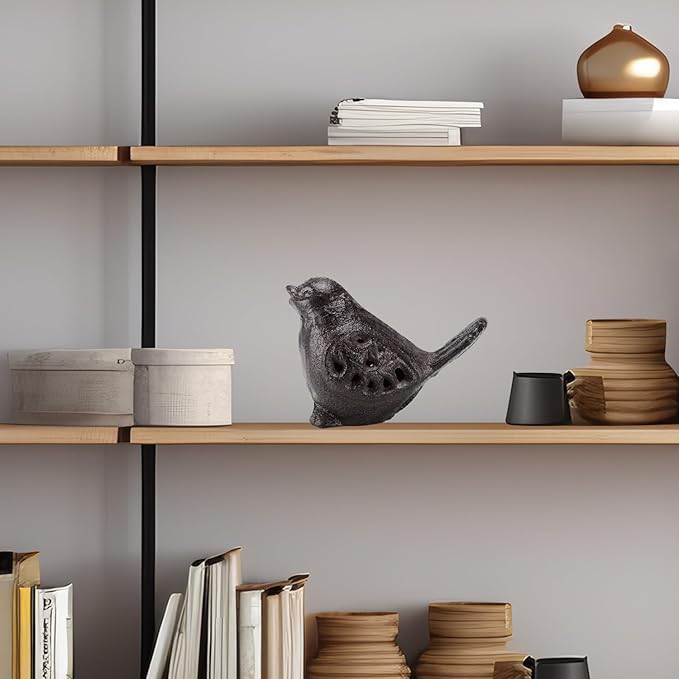 Cast Iron Bird Sculpture Outdoor Statue Hollow Carved Bird Tabletop Decor Figurines,Creative Animal Statues Indoor Outdoor Garden Home Decoration