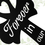 Grave Decorations for Cemetery: Forever in Our Hearts Metal Pet Grave Marker - Cross Sympathy Memorial Stake for Outdoor. Ideal Gifts to Honor The Memory of Departed Loved Ones(9.8 x 5.6'')