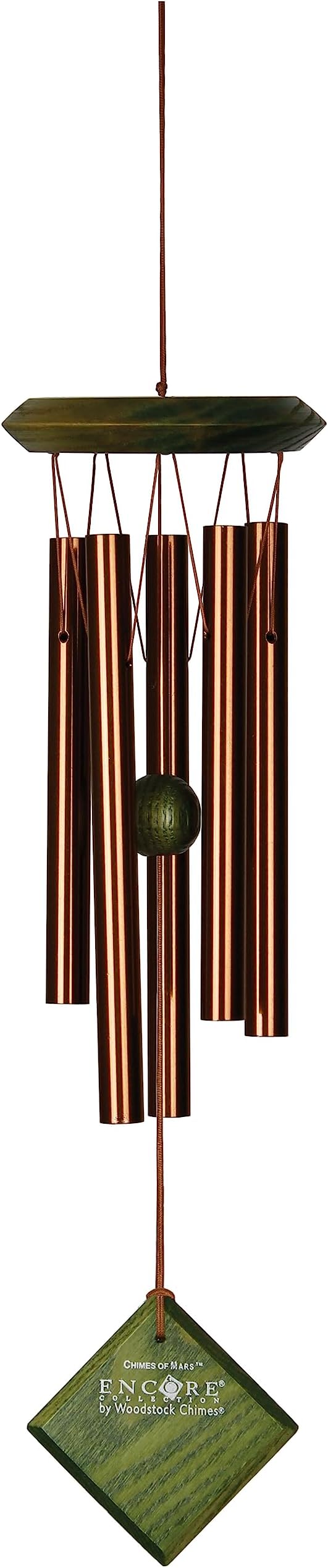 Woodstock Wind Chimes of Mars Wind Chimes for Outside 17" Green Small Light Sound Wind Chime Décor for Outdoor Garden, Patio, Porch, Encore Collection
