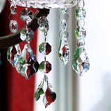 20pcs Crystal Maple Leaf Chandelier Prisms, Hanging Glass Crystals Beads for Christmas, Party, Decoration 38mm (Clear)