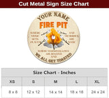 MeMate Personalized Name Signs - Customized Metal Signs for Backyard & Patio Decor, Marshmallow Toasting, Camping