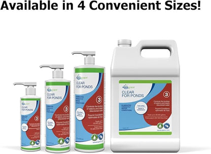 Aquascape CLEAR Water Treatment for Koi and Fish Ponds, Blend of Clarifiers to Clear Cloudy or Discolored Water and Reduce Debris, 8 ounce / 236-ml | 96065