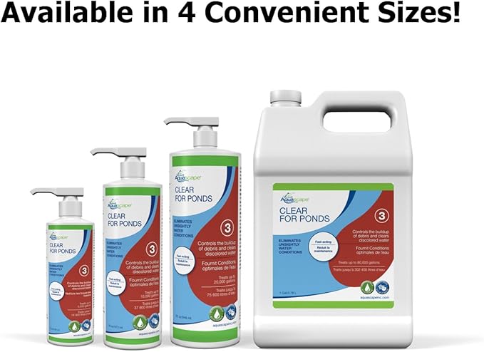 Aquascape Clear Water Treatment for Koi and Fish Ponds, Blend of Clarifiers to Clear Cloudy or Discolored Water and Reduce Debris | 4 (16-Ounces)