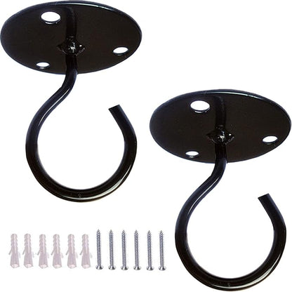 TIHOOD 2PCS Wall Mount Ceiling Hooks, Metal Plant Bracket Iron Wall Mount Lanterns Hangers for Hanging Bird Feeders, Lanterns, Wind Chimes, Planters, Outdoor Decoration Hooks