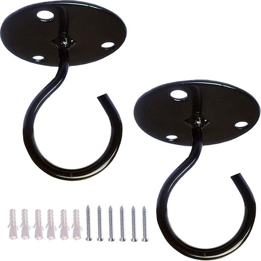 TIHOOD 2PCS Wall Mount Ceiling Hooks, Metal Plant Bracket Iron Wall Mount Lanterns Hangers for Hanging Bird Feeders, Lanterns, Wind Chimes, Planters, Outdoor Decoration Hooks
