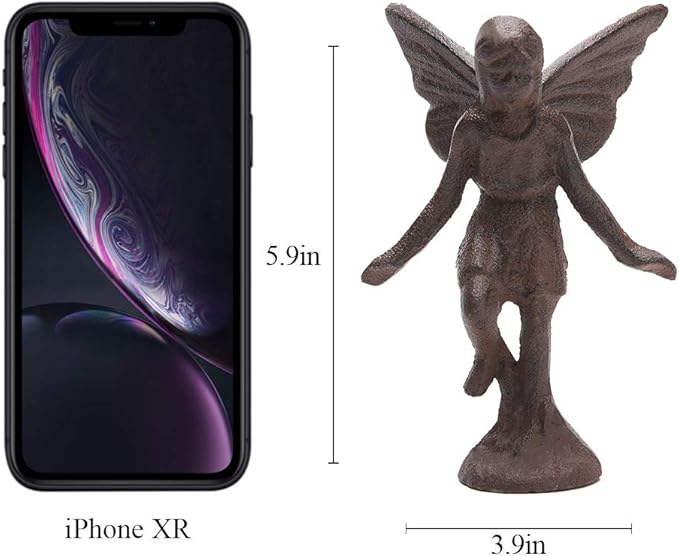 BRASSTAR Cast Iron Fairy Statue Collection Garden Home Office Desk Fairy Tale Decor Elf Angel Figurine PTWQ010