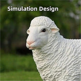 Sheep Garden Statue, Simulation Sheep Sculpture, Outdoor Resin Lamb Standing Ornament, Farm Animal Statue for Farm, Yard, Lawn(22.8x8.7x18.5in)
