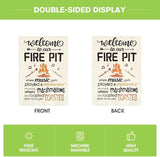 AVOIN colorlife Welcome To Our Fire Pit Camping Garden Flag 12x18 Inch Double Sided Outside, RV Campsite Campfire Holiday Yard Outdoor Decoration