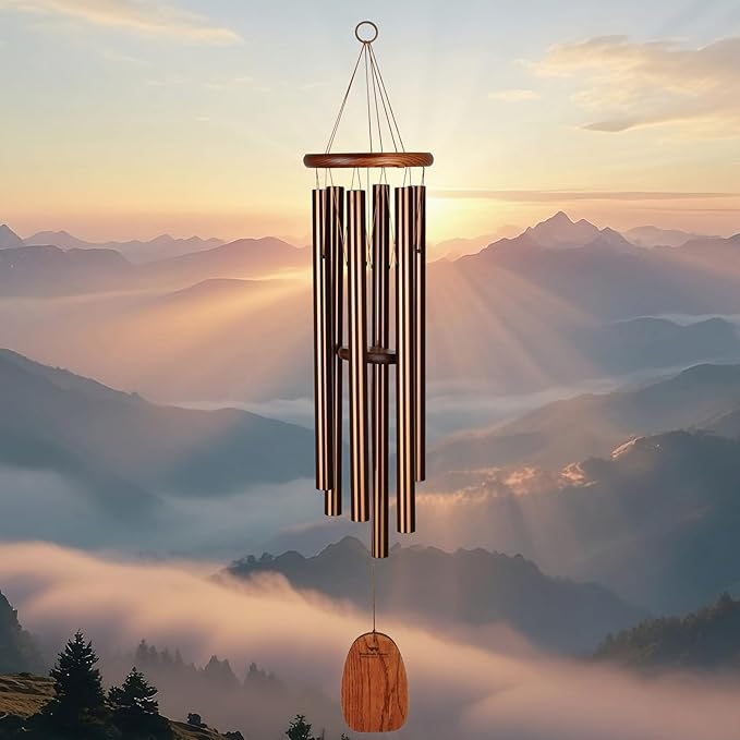 Woodstock Chimes Amazing Grace Wind Chime for Outside 40" Medium Bronze,Outdoor Decor for Patio, Porch, Garden, Memorial Gift for Loved Ones AGLBR