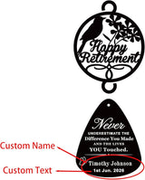 37" Personalized Retirement Wind Chimes for Women Men, Custom Retirement Gifts for Coworker Boss Teacher, Large Deep Tone Windchime Outdoor Decorations