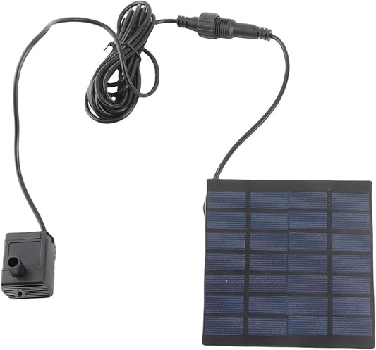 Zerodis Solar Fountain Pump, Brushless with 4 Sprinkler Heads for Garden Pond Bird Bath, Solar Powered Fountain Kit, 30-60cm Water Height, Tempered Glass Panel
