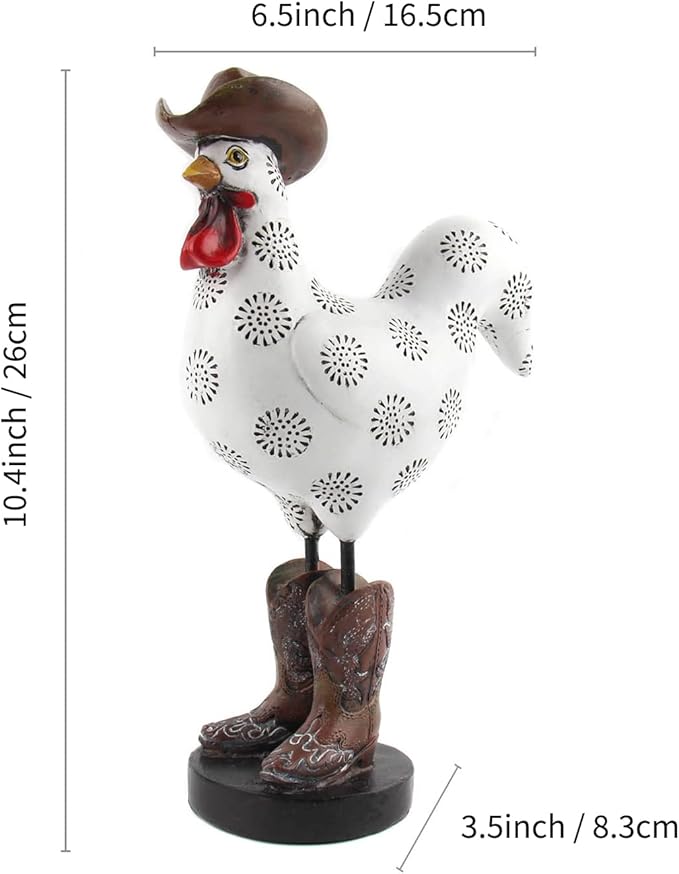 LIFFY Rooster Garden Statue Outdoor,Indoor Resin Home Decor Figurines Decorations,Farm Animals Statue Yard Decorative Ornaments Outside,for Balcony,Patio,Lawn