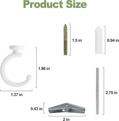 Aidoclip 2PCS Ceiling Hooks for Hanging Plants,Heavy Duty Plant Swag Hooks,Hanging Planter Wall Hook, Indoor and Outdoor Plant Hangers