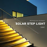 AUDLES LED Solar Step Lights Waterproof Outdoor Stair Lights, Warm White Solar Deck Light IP67 Solar Decoration Lights for Yard, Patio, Garden, Walkways, Front Door, Pathway, Driveway, Porch 2PK