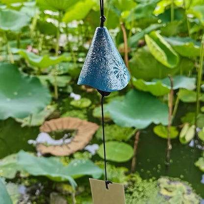 Japanese Fireworks Wind Chimes for Outside, Iwachu Cast Iron Bless Temple Wind Bell Memorial and Sympathy Small Wind Chimes Indoor Good for Luck Garden Bell, Patio, Balcony