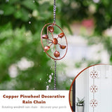 dreamysoul Rain Chains with Spinner Cups, Copper Creative Rain Catcher Chains for Gutters Downspout, Unique Rain Chain for Outside Garden Decor