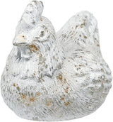 Chicken Figurine Chicken Kitchen Decor Cement Hen Figurine Rustic Hen Garden Statues Figurines Artwork for Outdoor, Backyard, Patio and Home Kitchen Decoration(White)