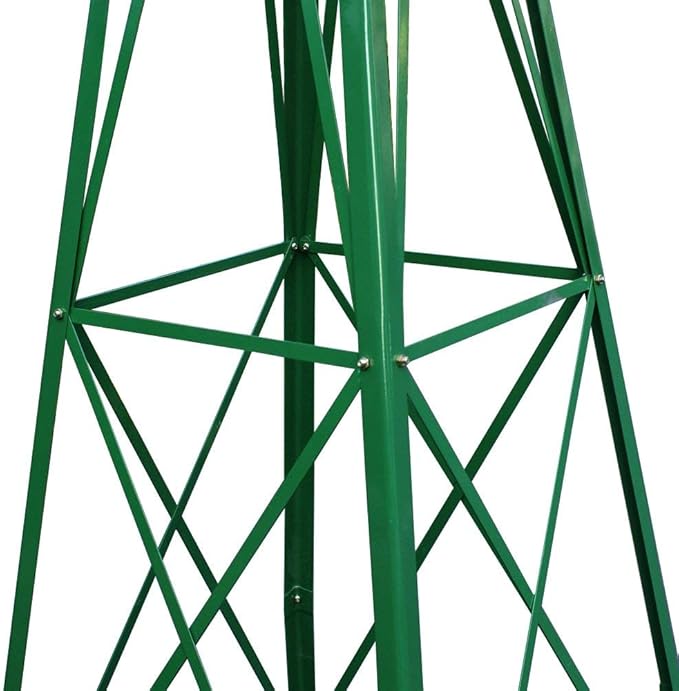 HomGarden 8' Ornametal Windmill Garden Yard Decoration Metal Wind Mill Weather Vane Weather Resistant for Home, Backyard, Patio