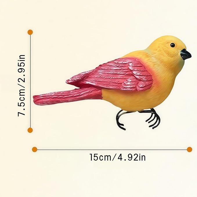 Bird Statue Outdoor Plants Pot Hanging Decor Garden Animal Sculpture for Tree Fence Balcony Patio Lawn Yard Ornaments