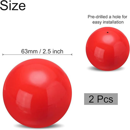 uxcell 2 Pcs Gazing Globe Decor Ball 2.5 Inch 63mm Reflective Garden Sphere Polished Hollow Ball, Seamless Stainless Steel Gazing Ball, Smooth Mirror Globe for Garden Home Decor, Red