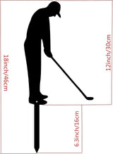 Outdoor Metal Golfer Yard Stake Art Metal Silhouette Art Garden Decor 18" (Men and Lady)