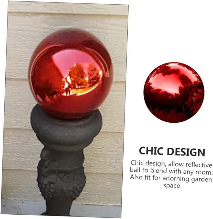 Outanaya Stainless Steel Garden Gazing Ball Polished Reflective Metal Sphere for Outdoor Decor 5.91-in Decorative Mirror Ball for Gardens and Patios